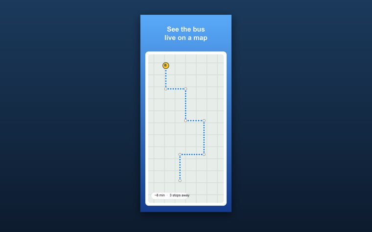 Bus Tracker running on an iPhone